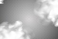 Fog or smoke  transparent special effect. White vector cloudiness, mist or smog background. Vector illustration Royalty Free Stock Photo