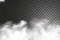 Fog or smoke  transparent special effect. White vector cloudiness, mist or smog background. Vector illustration Royalty Free Stock Photo