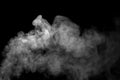 fog or smoke white steam effect With visible water droplets, abstract floating on top. isolated on a black background Royalty Free Stock Photo