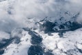 Fog, snow and clouds in the Carpathian Mountains in winter time Royalty Free Stock Photo