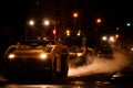 Fog on the street at night Royalty Free Stock Photo