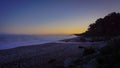 Fog at sunrise on beach