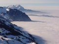 Fog and Swiss Mountains in Winter