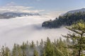 Fog in the valley Columbia River Gorge Oregon. Royalty Free Stock Photo