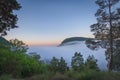 Fog in a valley from Mount Tammany