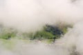 Fog in valley over Schladming, Dachstein Mountains, Alps, Austria Royalty Free Stock Photo