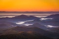 Fog in the valley at sunrise from Beacon Heights, on the Blue R Royalty Free Stock Photo