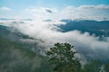 Fog Waterfall over the Blue Ridge Mountains Royalty Free Stock Photo