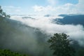 Fog Waterfall over the Blue Ridge Mountains Royalty Free Stock Photo