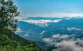 Fog Waterfall over the Blue Ridge Mountains Royalty Free Stock Photo