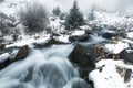 Fog and winter creek Royalty Free Stock Photo