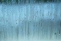 Fogged up glass with many drops, close up Royalty Free Stock Photo