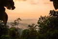 Foggie morning view of Borobudur tample valley