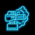 fogging against flying pests neon glow icon illustration