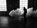 Fogging machine blowing smoke Royalty Free Stock Photo