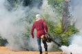 Fogging to prevent spread of dengue fever Royalty Free Stock Photo