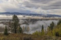 Foggy Autumn Landscape in Grand Teton National Park Wyoming Royalty Free Stock Photo