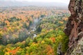 Foggy Autumn Morning at Porcupine Mountains Carp River Valley Royalty Free Stock Photo