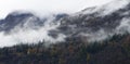 Foggy autumn mountains Royalty Free Stock Photo