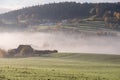 Foggy Bohemian Forest area in autumn Royalty Free Stock Photo