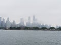 Chicago City Skyline in Fog Royalty Free Stock Photo