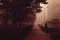 Foggy city alley Royalty Free Stock Photo