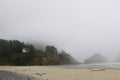 Foggy coast on a cloudy day in Oregon. Royalty Free Stock Photo