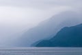 Foggy coastline, british columbia