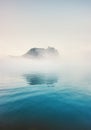 Foggy cold sea moody landscape travel misty morning