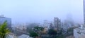 Foggy day in Bajada Armendariz, a winter morning with intense fog in Miraflores