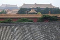 Decorative roofs of ancient pavilions in Forbidden City in Beijing, China. Royalty Free Stock Photo