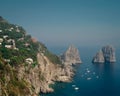 Foggy Day at the Faraglioni Rocks of the Isle of Capri Royalty Free Stock Photo