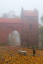 Foggy day at Kwidzyn castle Royalty Free Stock Photo