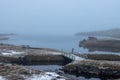 Foggy day at lake Myvatn, Iceland