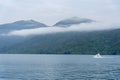 A foggy day in the Marlborough Sounds, in the South Island of New Zealand Royalty Free Stock Photo