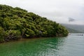 A foggy day in the Marlborough Sounds, in the South Island of New Zealand Royalty Free Stock Photo