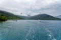 A foggy day in the Marlborough Sounds, in the South Island of New Zealand Royalty Free Stock Photo