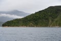 A foggy day in the Marlborough Sounds, in the South Island of New Zealand Royalty Free Stock Photo