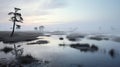 Arctic Sunrise: Misty Wetland In Virginia Beach