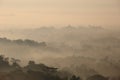 Foggy Early Morning Borobudur Famous Temple Silhoulette Royalty Free Stock Photo