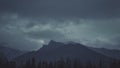 Dark and Misty Foggy mountains Royalty Free Stock Photo