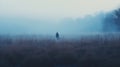 Eerie Landscape Photography: Solitary Figure In Misty Field