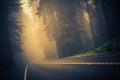 Foggy Forest Road Royalty Free Stock Photo