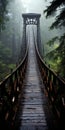 Stunning Photo Of A Metal Foot Bridge In A Dark Forest