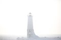 Foggy Frankfort North Breakwater Lighthouse on Lake Michigan in