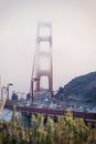 Foggy Golden Gate Traffic Royalty Free Stock Photo