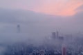 The foggy Hong Kong skyline