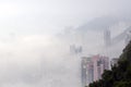 The foggy Hong Kong skyline