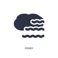 foggy icon on white background. Simple element illustration from meteorology concept