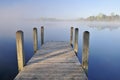 Foggy Lake and Dock Royalty Free Stock Photo